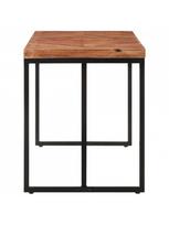 rudas valgomasis stalas - Valgomojo stalas VLX Solid Acacia & Mango Wood, rudas/juodas, 1200 mm x 600 mm x 750 mm - 4 nuotrauka