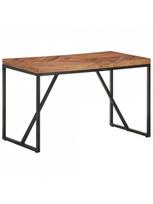 rudas valgomasis stalas - Valgomojo stalas VLX Solid Acacia & Mango Wood, rudas/juodas, 1200 mm x 600 mm x 750 mm - 8 nuotrauka