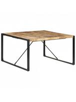 rudas valgomasis stalas - Valgomojo stalas VLX Rough Mango Wood 321572, rudas/juodas, 1400 mm x 1400 mm x 750 mm - 1 nuotrauka