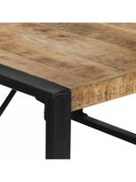 rudas valgomasis stalas - Valgomojo stalas VLX Rough Mango Wood 321572, rudas/juodas, 1400 mm x 1400 mm x 750 mm - 4 nuotrauka