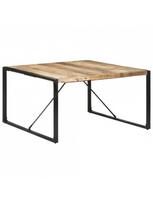 rudas valgomasis stalas - Valgomojo stalas VLX Rough Mango Wood 321572, rudas/juodas, 1400 mm x 1400 mm x 750 mm - 7 nuotrauka