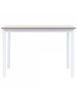 balu wood - Valgomojo stalas VLX Solid Rubber Wood 247363, rudas/baltas, 1140 mm x 710 mm x 750 mm - 2 nuotrauka