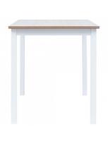 balu wood - Valgomojo stalas VLX Solid Rubber Wood 247363, rudas/baltas, 1140 mm x 710 mm x 750 mm - 3 nuotrauka