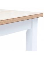 balu wood - Valgomojo stalas VLX Solid Rubber Wood 247363, rudas/baltas, 1140 mm x 710 mm x 750 mm - 4 nuotrauka