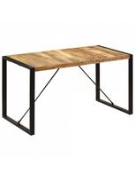 mediena 70 mm - Valgomojo stalas VLX Solid Mango Wood 247420, rudas/juodas, 1400 mm x 700 mm x 750 mm - 1 nuotrauka