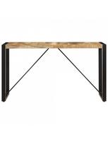 mediena 70 mm - Valgomojo stalas VLX Solid Mango Wood 247420, rudas/juodas, 1400 mm x 700 mm x 750 mm - 3 nuotrauka