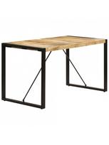 mediena 70 mm - Valgomojo stalas VLX Solid Mango Wood 247420, rudas/juodas, 1400 mm x 700 mm x 750 mm - 4 nuotrauka