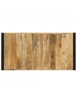 mediena 70 mm - Valgomojo stalas VLX Solid Mango Wood 247420, rudas/juodas, 1400 mm x 700 mm x 750 mm - 5 nuotrauka