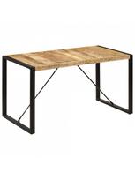 mediena 70 mm - Valgomojo stalas VLX Solid Mango Wood 247420, rudas/juodas, 1400 mm x 700 mm x 750 mm - 9 nuotrauka