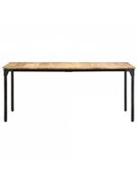 Valgomojo stalas VLX Rough Mango Wood 321975, rudas/juodas, 1800 mm x 900 mm x 760 mm
