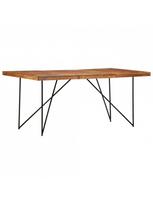 Valgomojo stalas VLX Solid Acacia Wood 282881, rudas/juodas, 1800 mm x 900 mm x 760 mm