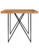 masyvo stalas 1800 - Valgomojo stalas VLX Solid Acacia Wood 282881, rudas/juodas, 1800 mm x 900 mm x 760 mm - 3 nuotrauka
