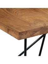 masyvo stalas 1800 - Valgomojo stalas VLX Solid Acacia Wood 282881, rudas/juodas, 1800 mm x 900 mm x 760 mm - 4 nuotrauka