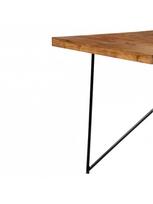 masyvo stalas 1800 - Valgomojo stalas VLX Solid Acacia Wood 282881, rudas/juodas, 1800 mm x 900 mm x 760 mm - 5 nuotrauka