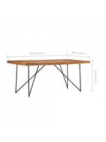 masyvo stalas 1800 - Valgomojo stalas VLX Solid Acacia Wood 282881, rudas/juodas, 1800 mm x 900 mm x 760 mm - 6 nuotrauka