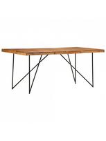 masyvo stalas 1800 - Valgomojo stalas VLX Solid Acacia Wood 282881, rudas/juodas, 1800 mm x 900 mm x 760 mm - 7 nuotrauka