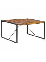 Valgomojo stalas VLX Solid Wood 321574, rudas/juodas, 1400 mm x 1400 mm x 750 mm