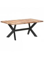 Valgomojo stalas VLX Solid Wood 321548, rudas/juodas, 1800 mm x 900 mm x 750 mm