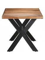 rudas valgomasis stalas - Valgomojo stalas VLX Solid Wood 321547, rudas/juodas, 1600 mm x 800 mm x 750 mm - 4 nuotrauka