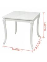 labas staliau - Valgomojo stalas VLX Dining Table 243382, baltas, 800 mm x 800 mm x 760 mm - 5 nuotrauka
