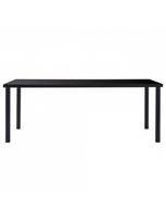 grudinto stiklo stalas - Valgomojo stalas VLX Dining Table 281856, juodas, 2000 mm x 1000 mm x 750 mm - 2 nuotrauka