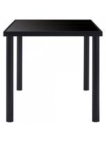 grudinto stiklo stalas - Valgomojo stalas VLX Dining Table 281856, juodas, 2000 mm x 1000 mm x 750 mm - 3 nuotrauka