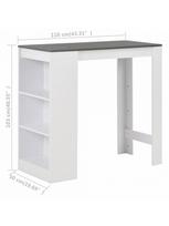 baro stalas lt - Baro stalas su lentyna, 110x50x103cm, baltas - 5 nuotrauka