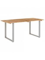 rudas valgomasis stalas - Valgomojo stalas VLX Dining Table, rudas/sidabro, 1600 mm x 800 mm x 760 mm - 2 nuotrauka