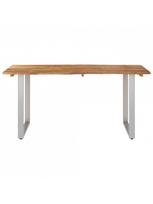 rudas valgomasis stalas - Valgomojo stalas VLX Dining Table, rudas/sidabro, 1600 mm x 800 mm x 760 mm - 3 nuotrauka