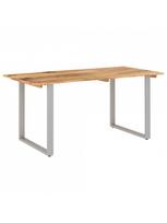 rudas valgomasis stalas - Valgomojo stalas VLX Dining Table, rudas/sidabro, 1600 mm x 800 mm x 760 mm - 8 nuotrauka