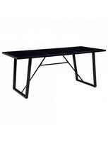 grudinto stiklo stalas - Valgomojo stalas VLX Tempered Glass 281558, juodas, 1800 mm x 900 mm x 750 mm - 1 nuotrauka