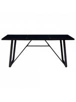grudinto stiklo stalas - Valgomojo stalas VLX Tempered Glass 281558, juodas, 1800 mm x 900 mm x 750 mm - 2 nuotrauka