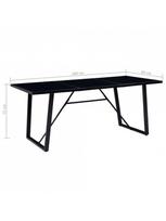 grudinto stiklo stalas - Valgomojo stalas VLX Tempered Glass 281558, juodas, 1800 mm x 900 mm x 750 mm - 5 nuotrauka