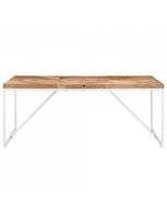 akacijos valgomojo stalas - Valgomojo stalas VLX 323551, baltas/medžio, 1800 mm x 900 mm x 760 mm - 1 nuotrauka