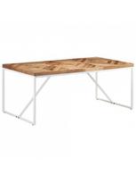 akacijos valgomojo stalas - Valgomojo stalas VLX 323551, baltas/medžio, 1800 mm x 900 mm x 760 mm - 2 nuotrauka