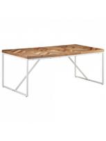 akacijos valgomojo stalas - Valgomojo stalas VLX 323551, baltas/medžio, 1800 mm x 900 mm x 760 mm - 4 nuotrauka