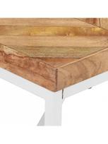 akacijos valgomojo stalas - Valgomojo stalas VLX 323551, baltas/medžio, 1800 mm x 900 mm x 760 mm - 5 nuotrauka