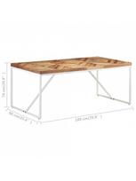 akacijos valgomojo stalas - Valgomojo stalas VLX 323551, baltas/medžio, 1800 mm x 900 mm x 760 mm - 6 nuotrauka