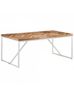 akacijos valgomojo stalas - Valgomojo stalas VLX 323551, baltas/medžio, 1800 mm x 900 mm x 760 mm - 8 nuotrauka