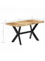 medzio masyvo stalai - Valgomojo stalas VLX 247437, medžio, 1400 mm x 700 mm x 750 mm - 7 nuotrauka
