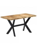 medzio masyvo stalai - Valgomojo stalas VLX 247437, medžio, 1400 mm x 700 mm x 750 mm - 8 nuotrauka