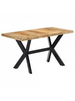 medzio masyvo stalai - Valgomojo stalas VLX 247437, medžio, 1400 mm x 700 mm x 750 mm - 9 nuotrauka