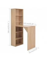 spalvotas valgomojo stalas -  VLX With Cabinet 280229, ąžuolo, 1150 mm x 590 mm x 1075 mm - 6 nuotrauka