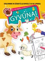 GYVŪNAI. Spalvinimo ir užduotėlių knygelė su 50 lipdukų 3-4 metų vaikams