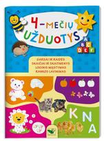 4-mečių užduotys. Garsai ir raidės, skaičiai ir skaitmenys, loginis mąstymas, ra nkos lavinimas