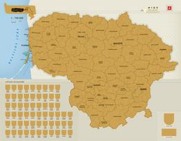 lietuvos zemelapis - Nutrinamas žemėlapis "Lietuva" - 4 nuotrauka