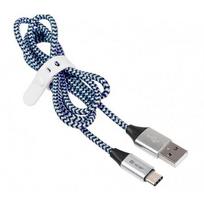 laidas usb a usb c 1m - Tracer USB 2.0 to USB Type-C Cable Black/Blue - 1 nuotrauka