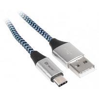 laidas usb a usb c 1m - Tracer USB 2.0 to USB Type-C Cable Black/Blue - 2 nuotrauka