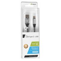 laidas usb a usb c 1m - Tracer USB 2.0 to USB Type-C Cable Black/Silver - 2 nuotrauka