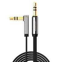 3.5 mm jack - UGREEN mini jack 3,5mm AUX flat elbow cable 1m (black) - 1 nuotrauka